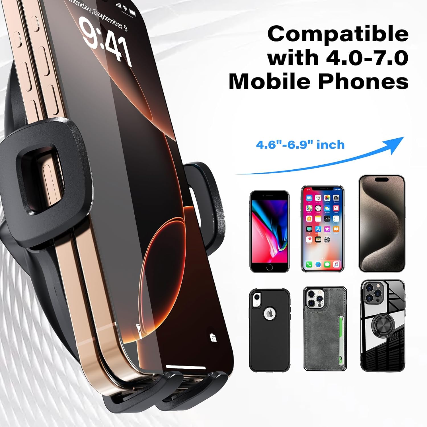 Detalle 2 de APPS2Car Car Phone Holder: 360° Dashboard or Windscreen Mount with Suction