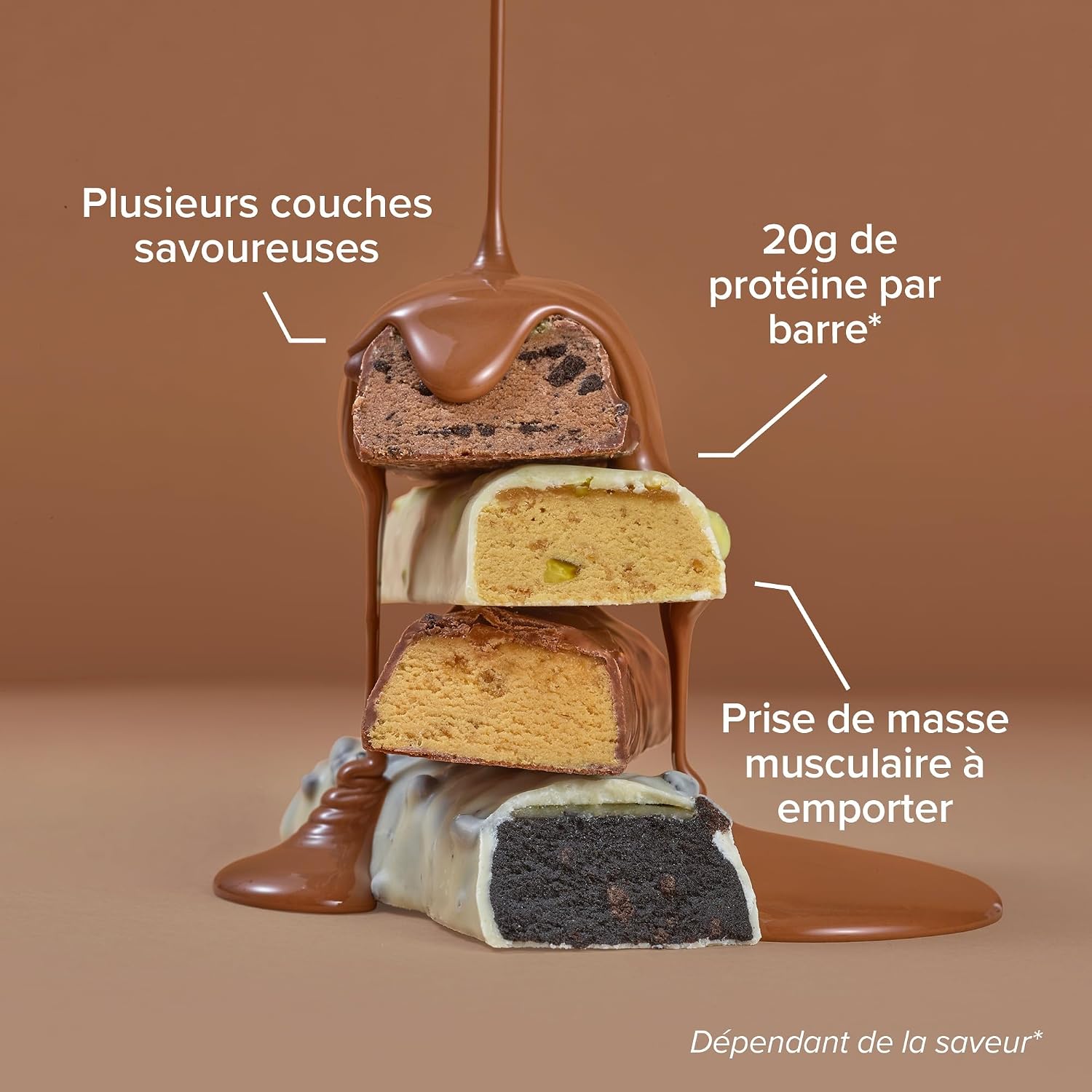Detalle de Bulk Macro Munch Barre Protéinée | White Chocolat Arachide Butter – 12 x 62 g, 20 g de protéines par barre