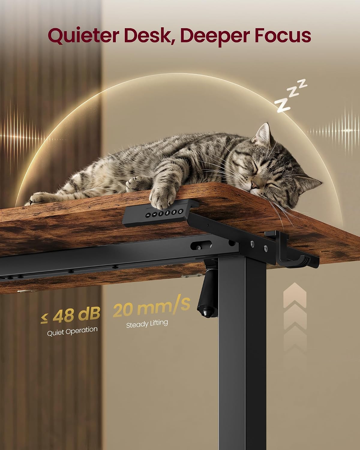 Detalle de VASAGLE Electric Standing Desk, 48 x 24 Inches