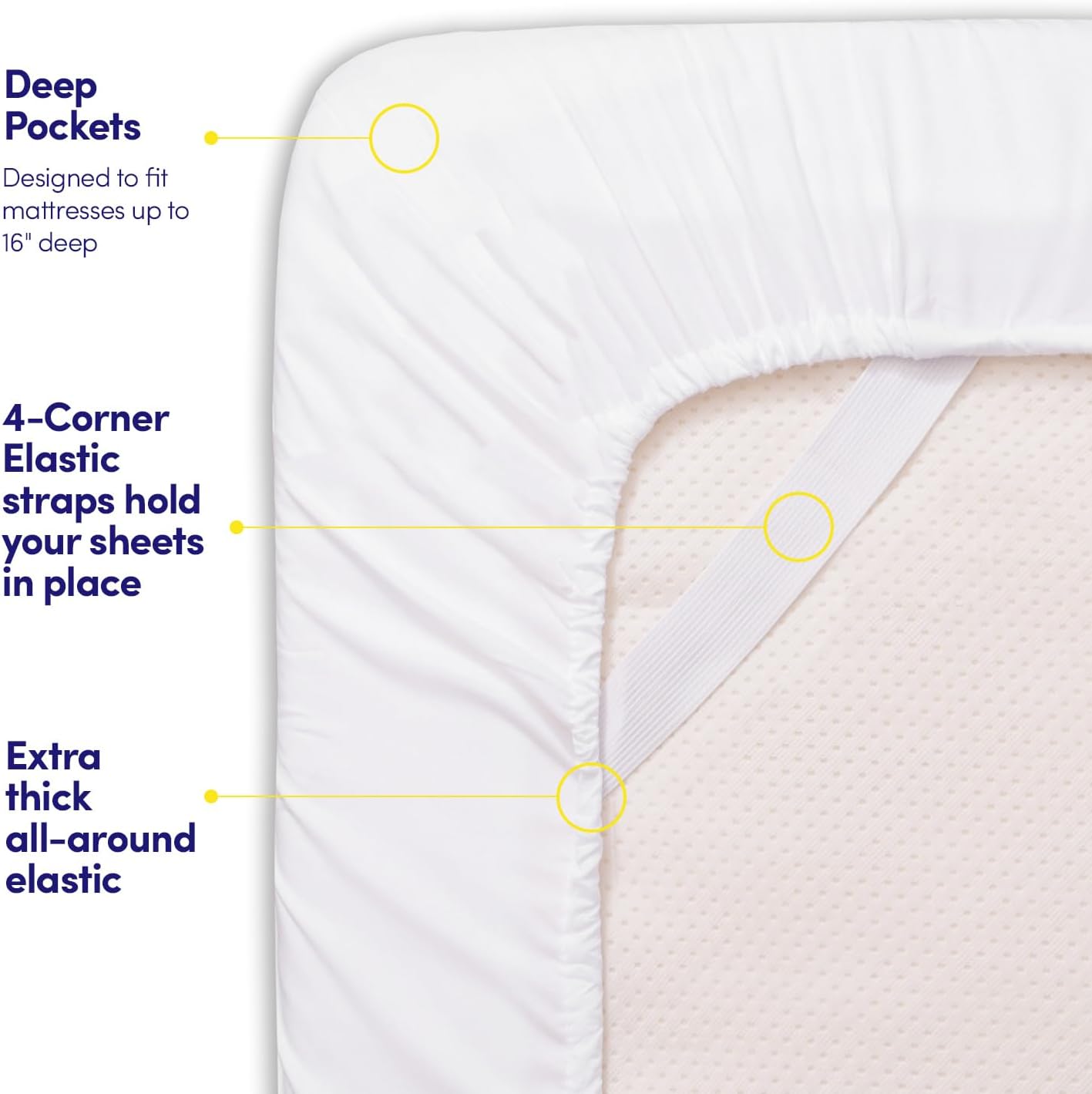 Thumbnail 4 de Sweet Home Collection 1500 Supreme Collection Sheet Sets (White) for King — 4-Piece Luxury Bed Sheet & Pillowcase Set