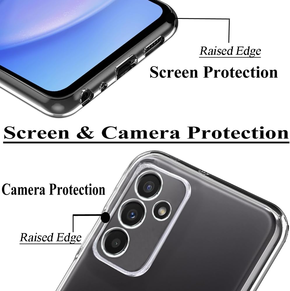 Thumbnail 1 de Unov clear case for Galaxy A15 – soft TPU protective cover with shock absorption and embossed design