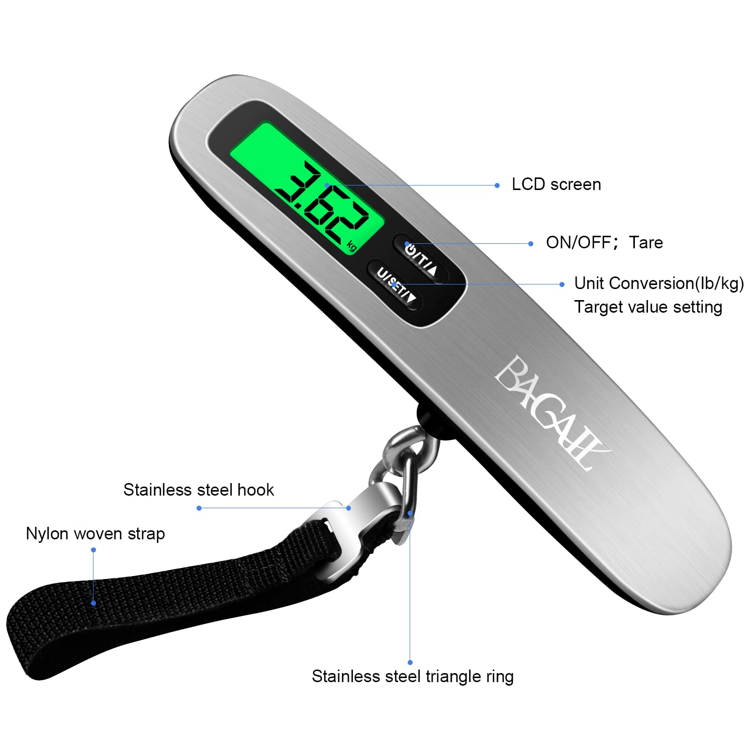 Detalle de BAGAIL Digital Luggage Scale 50kg