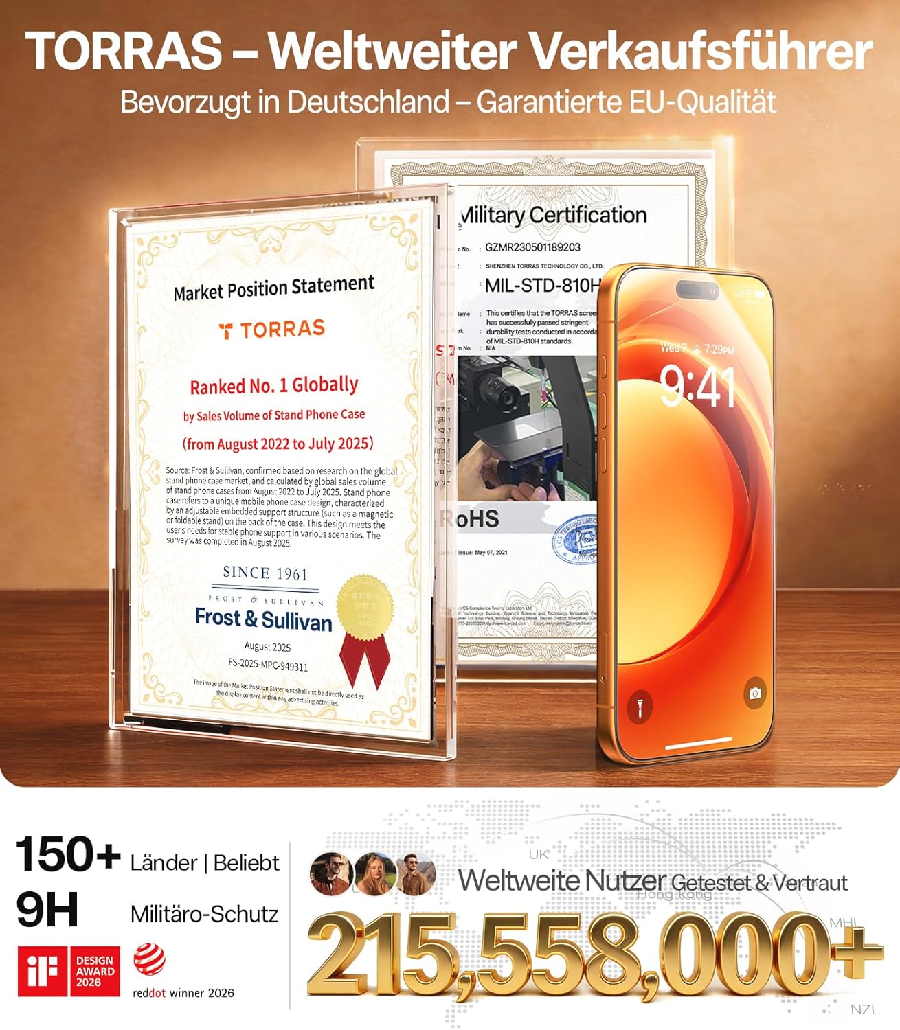 Detalle 2 de TORRAS Präzise iPhone 17 Pro Panzerglas 2 Stück