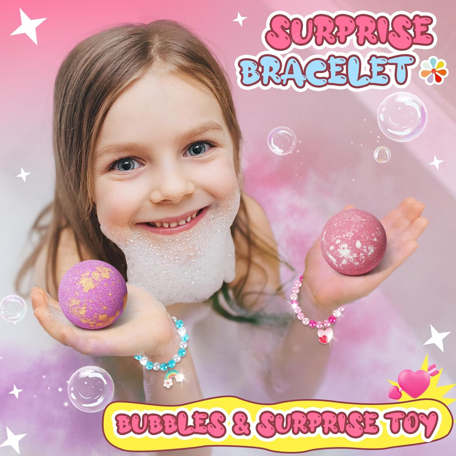 Detalle de Kids unicorn bath bomb set for 8