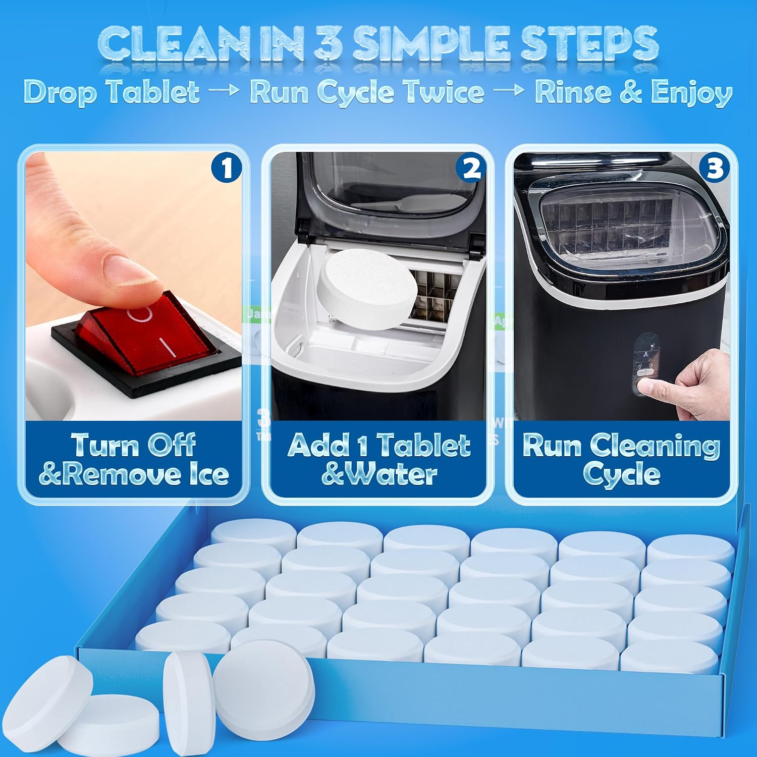 Detalle 2 de cleanan Ice Machine Cleaner Tablets, Citric Acid Descaler, 36 Count