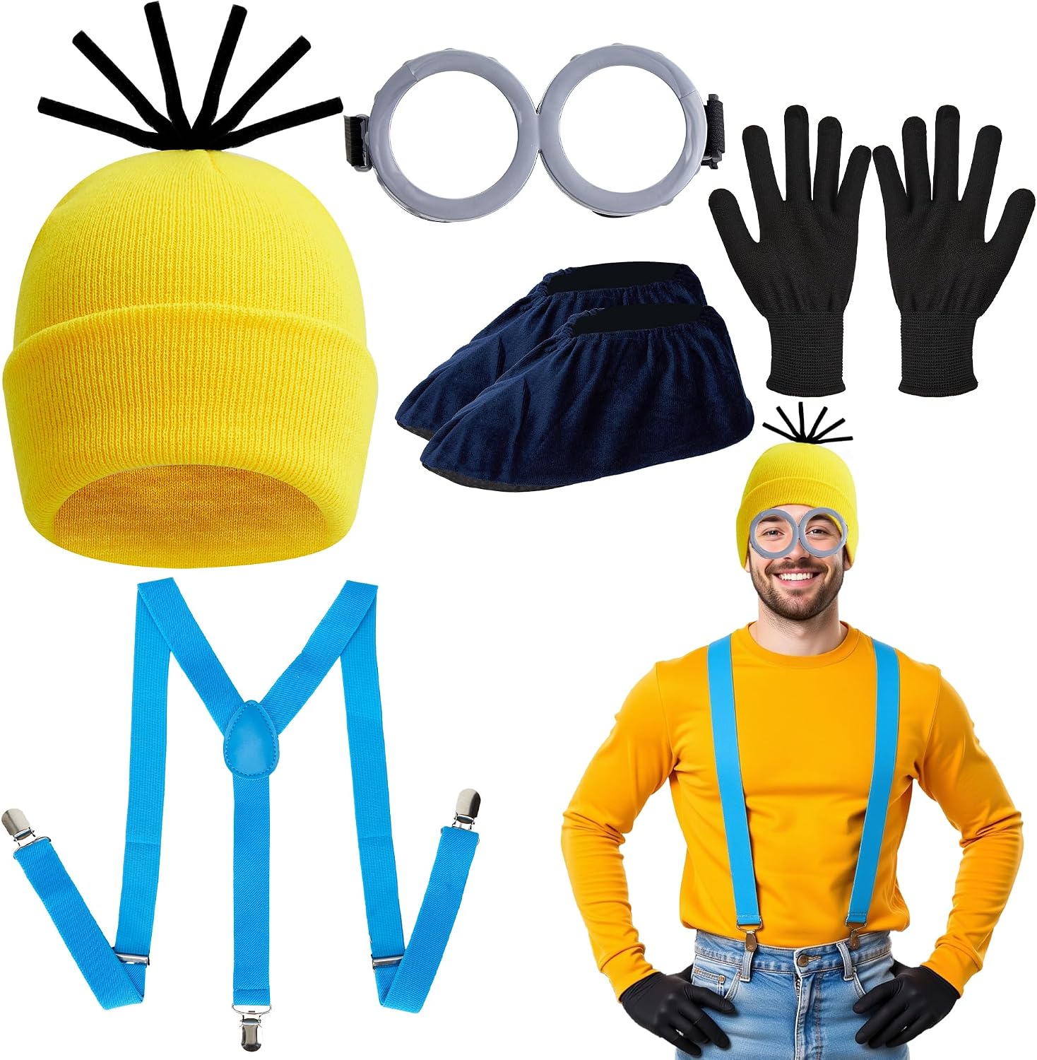 Detalle de Rilcn Cosplay Costume Accessory Set for Adults (5-piece beanie, gloves, goggles & more)