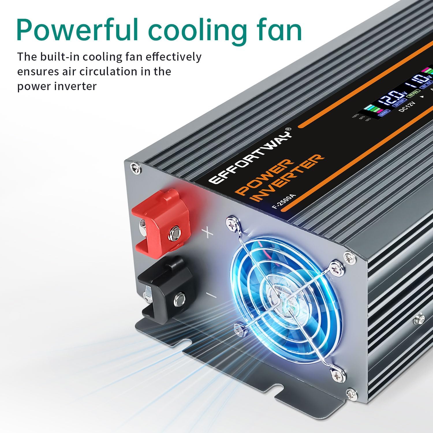 Detalle 2 de EFFORTWAY 2500W Power Inverter, 12V to 110V