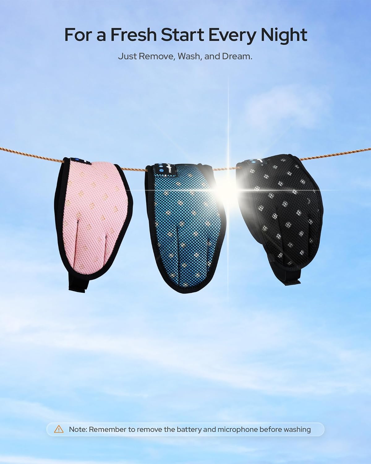 Detalle 1 de MUSICOZY Sleep Mask, Soft Mesh