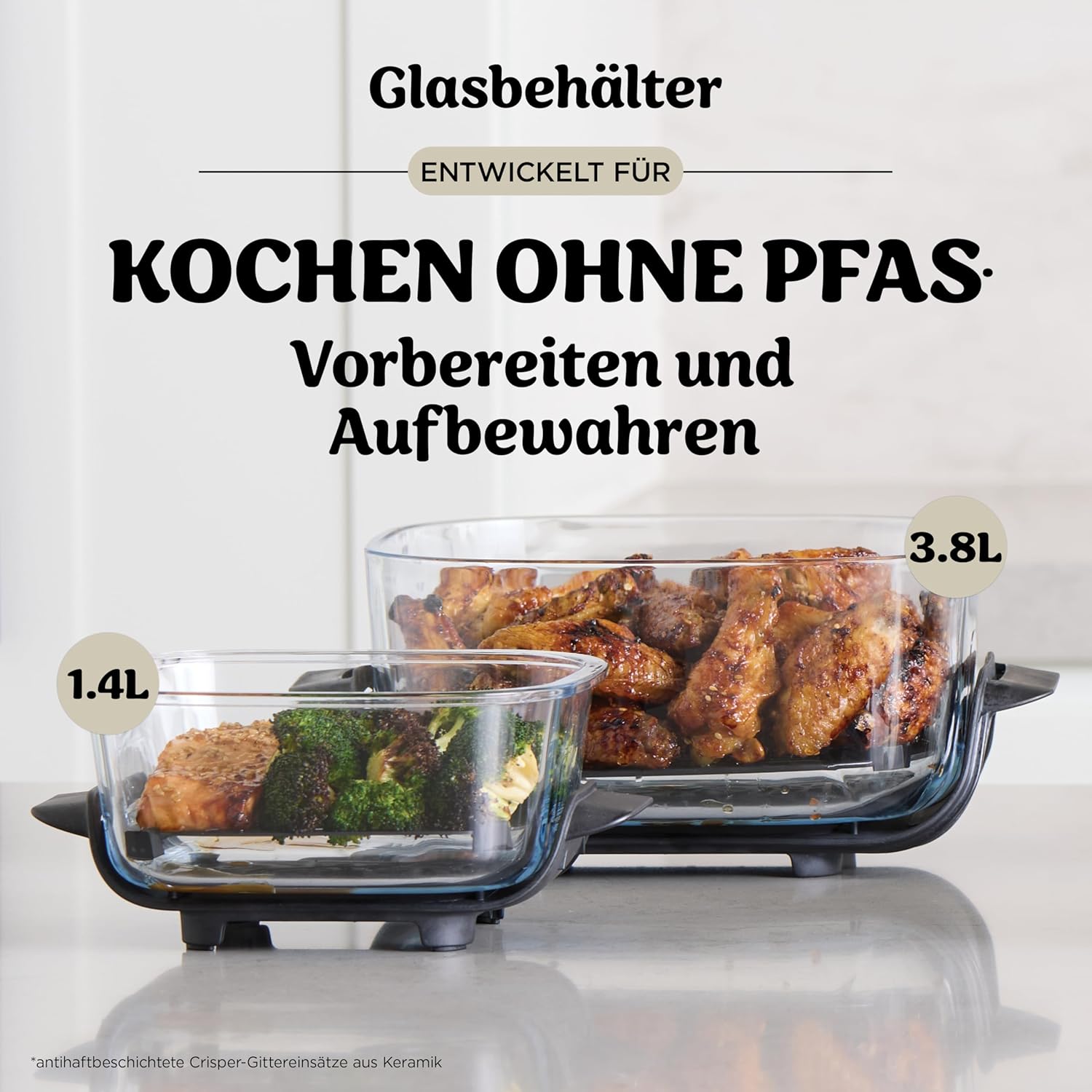 Thumbnail 3 de Ninja CRISPi Tragbare Air Fryer Heißluftfritteuse 3,8 l – 4-in-1, Stein FN101EUST
