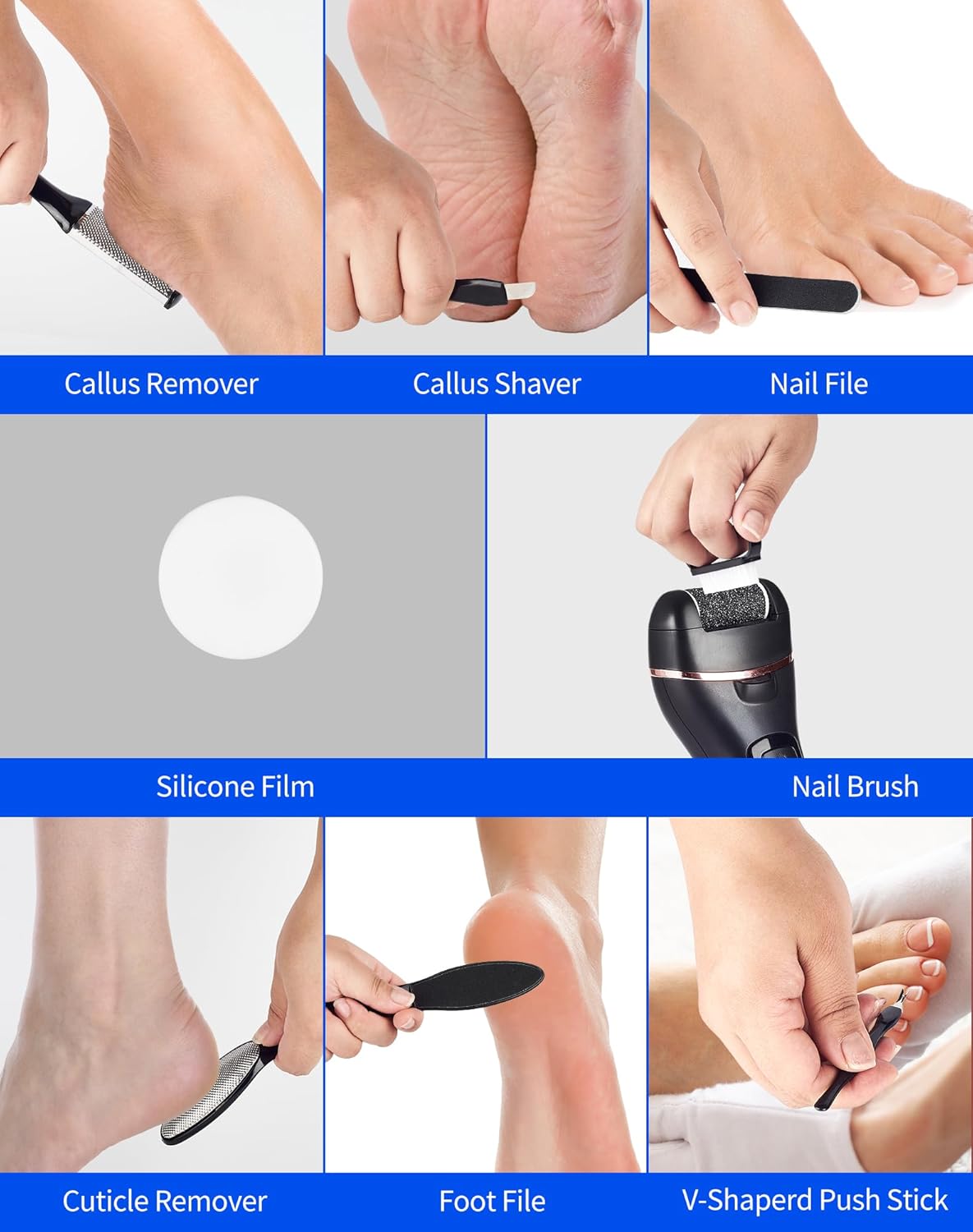 Thumbnail 6 de Electric Foot File Hard Skin Remover: 16-in-1 Pedicure Set for Dry, Cracked Heels