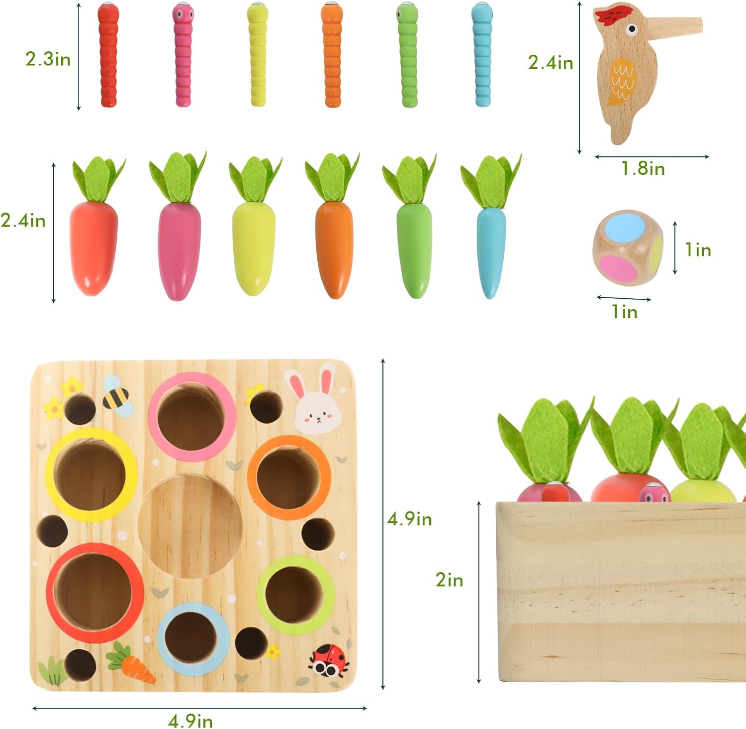 Thumbnail 5 de Wooden Carrots Sorting Toy 12 Months