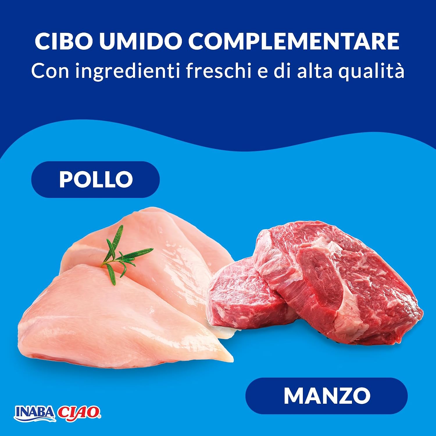 Detalle de INABA CIAO Bisque di Pollo con Manzo: cibo umido per gatti in porzioni monodose, gustoso e idratante