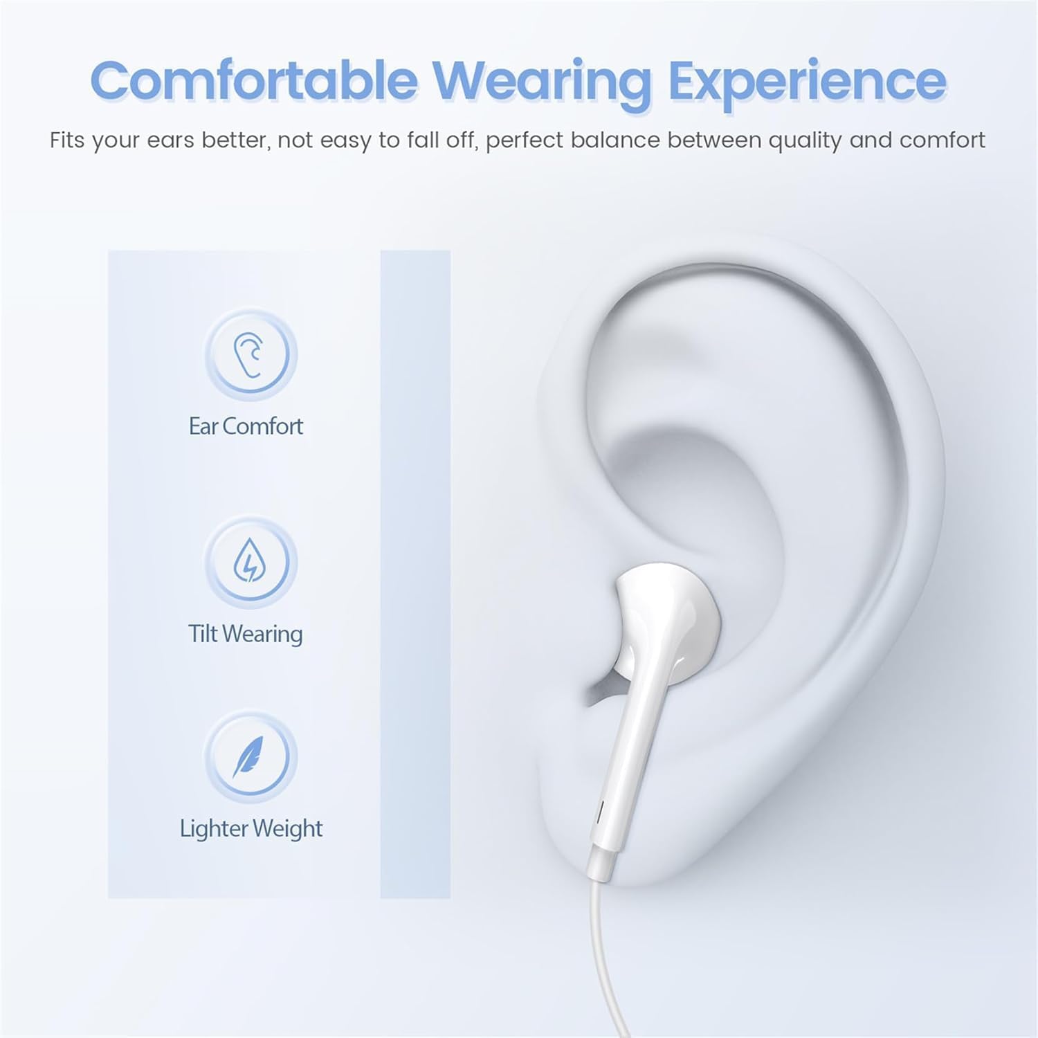 Detalle de USB C Headphones Wired Earphones with Mic