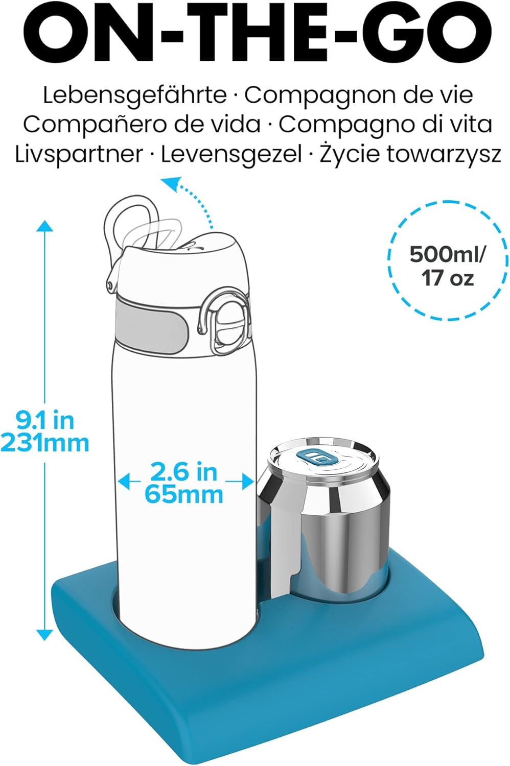 Thumbnail 2 de ION8 Borraccia Termica in Acciaio Isolato 500ml: resistente,pratica e sicura