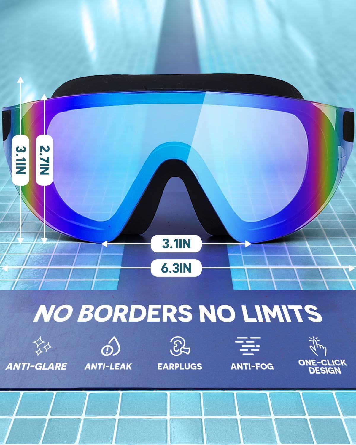 Detalle 2 de Zoomsnail Frameless Swimming Goggles: 180° Wide Vision, Anti‑Fog & Anti‑UV for Adults