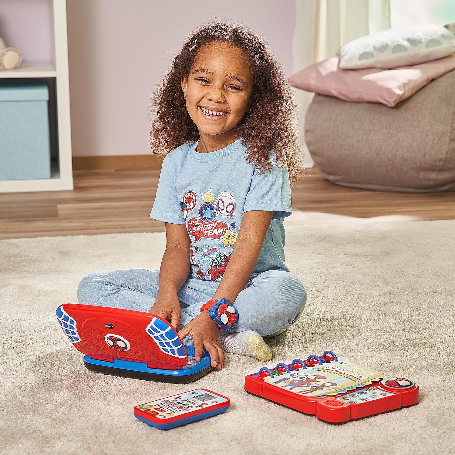 Detalle de VTech Spidey Lernlaptop – Kindgerechter Lerncomputer mit QWERTZ-Tastatur