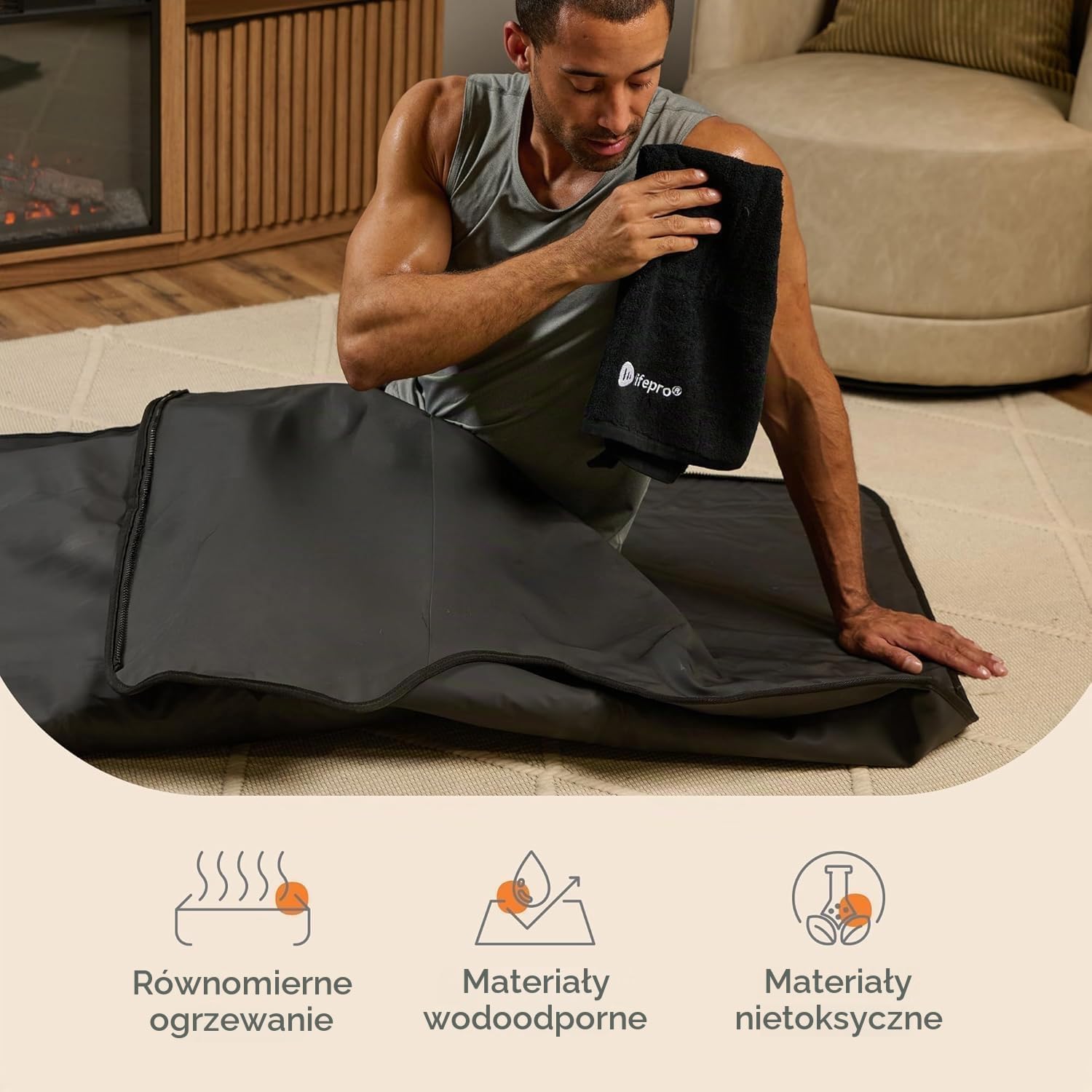Thumbnail 5 de LifePro Rejuvawrap LP-RJVWR-BLK – koc do sauny na podczerwień 25–80°C