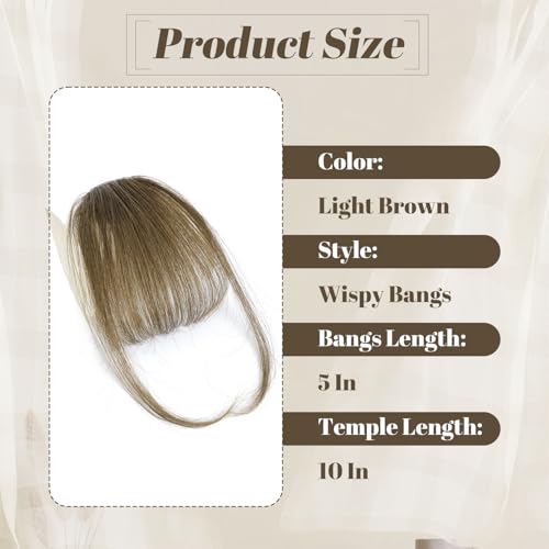 Detalle 2 de Flequillo con clip de cabello 100% humano de CENCERY (castaño claro)