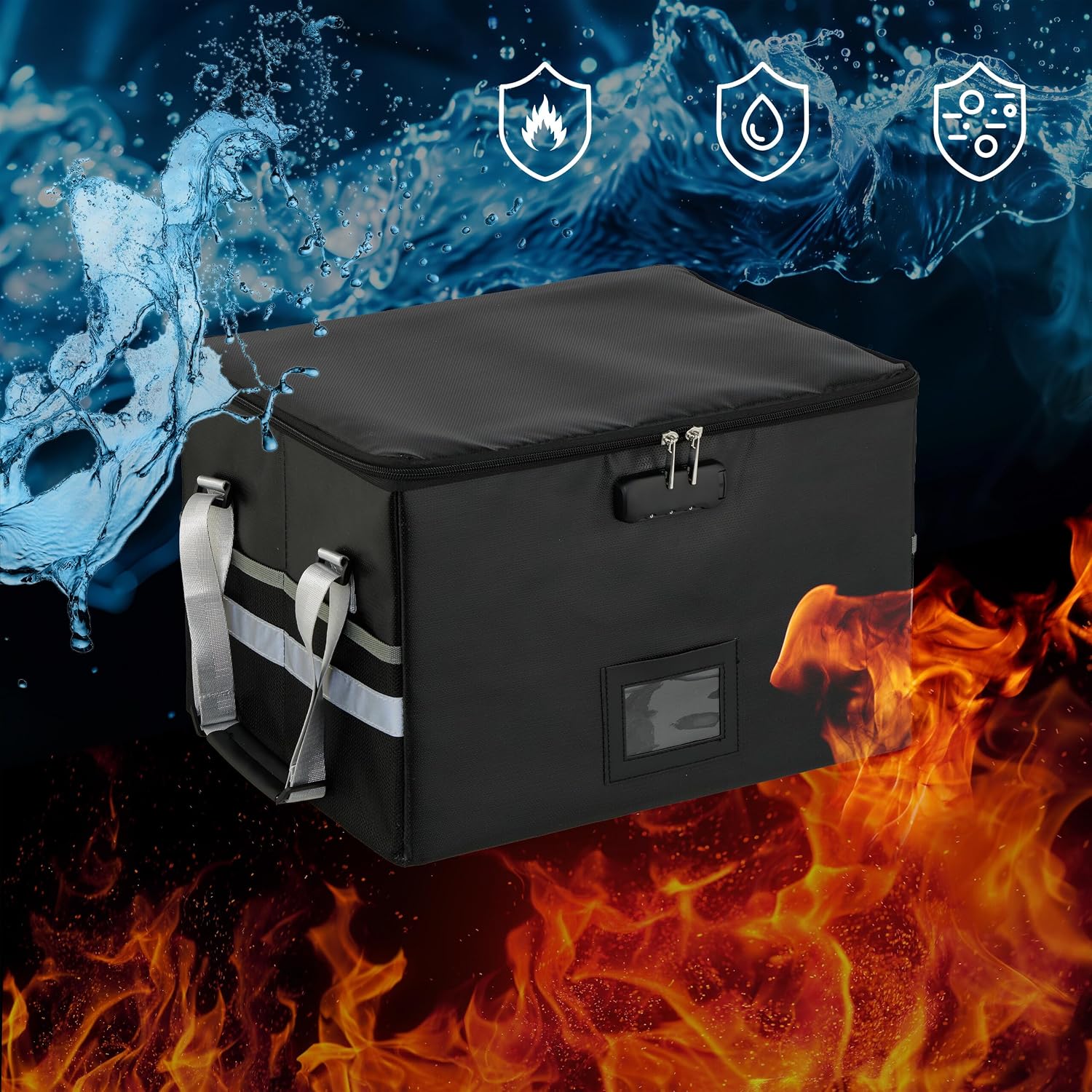 Thumbnail 2 de Relaxdays Fireproof A4 Document Case, Waterproof with 3-Digit Combination Lock