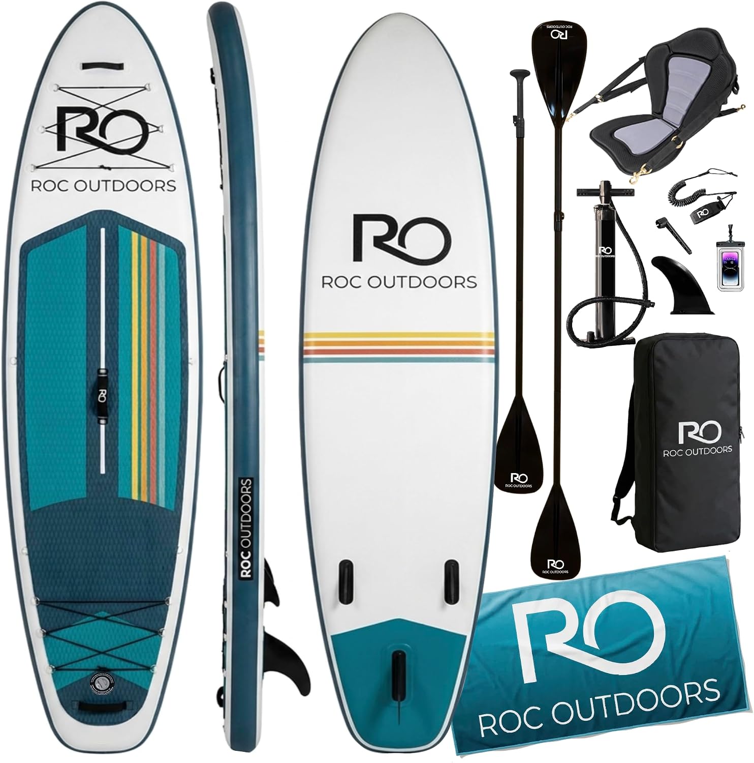 Detalle de Roc Inflatable Stand Up Paddle Board 10'6" with Premium SUP Paddle & Accessories