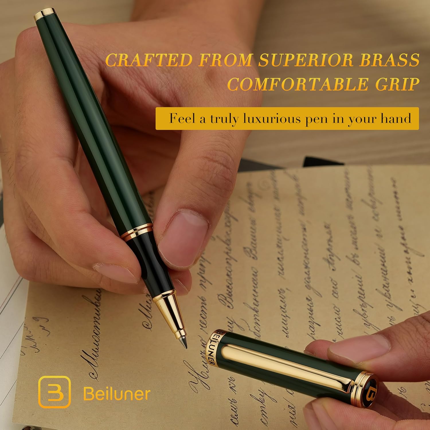 Detalle 2 de BEILUNER Penna Rollerball Lusso 24K 🖋