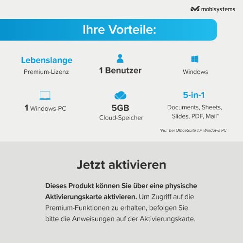 Detalle de OfficeSuite Home & Business – Lebenslange Lizenz für 1 Windows-PC | Documents, Sheets, Slides, PDF, Mail & Calendar von MobiSystems