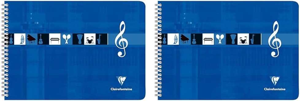 Thumbnail 3 de Clairefontaine 8104C Lot de 10 Cahiers de Musique à Spirale Bleus Klein – A4, 50 pages, 8 portées