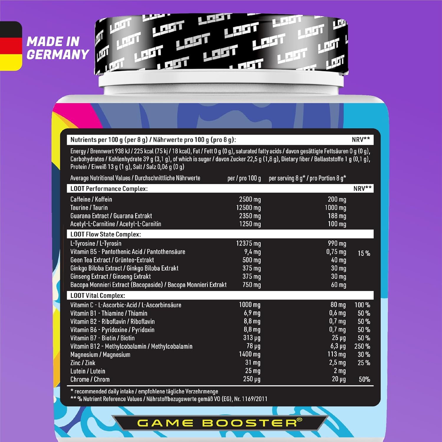 Thumbnail 6 de LOOT® Game Booster – Konzentration & Ausdauer, 50 Portionen (400 g) mit 200 mg Koffein pro Portion