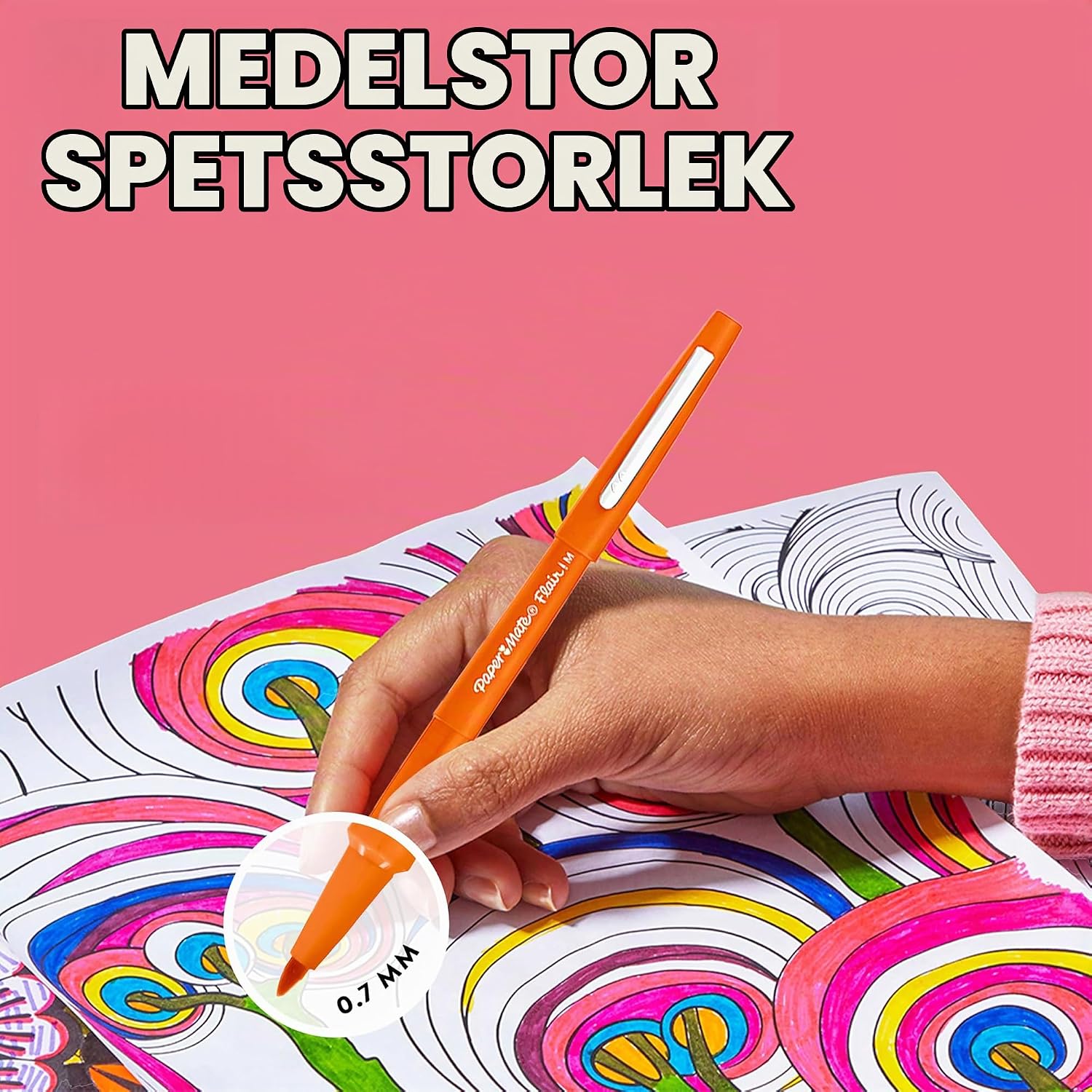 Thumbnail 6 de Paper Mate Flair filtspetspennor, 0,7 mm mediumspets, 16 sorterade färger