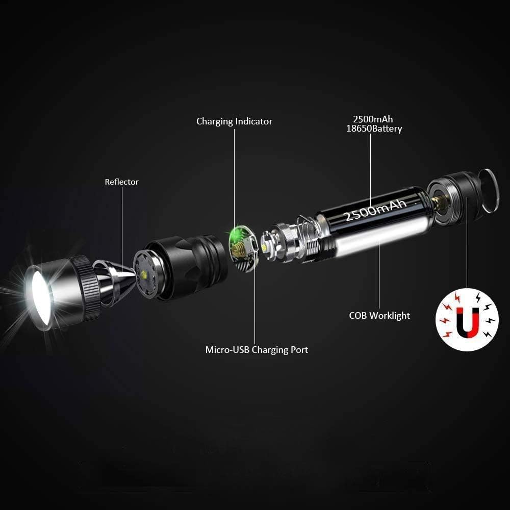 Detalle 2 de REHKITTZ Torch 2000 Lumen Pocket Size Flashlight 🔦