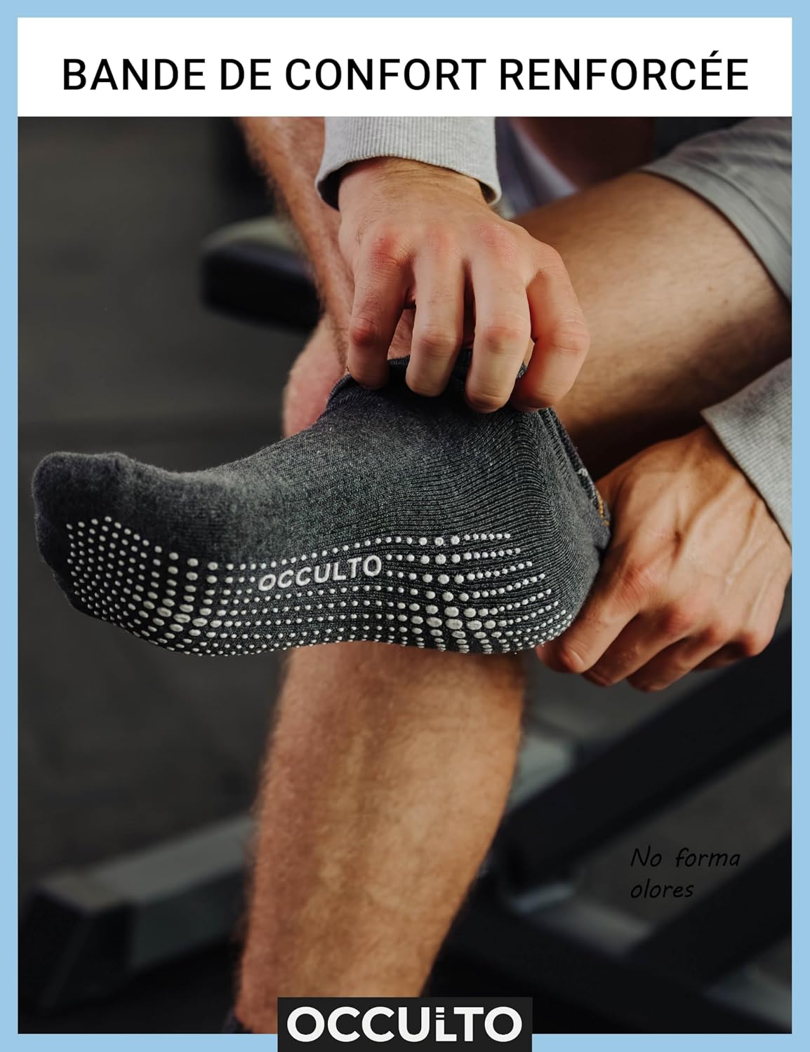 Detalle de Occulto chaussettes de yoga unisexe Mady (lot de 2 à 4 paires) : amorti et antidérapant