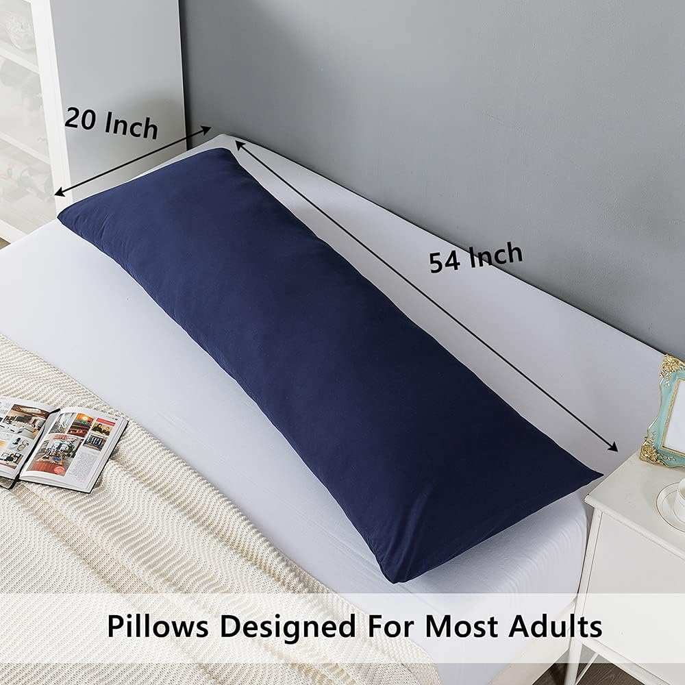 Detalle de ELNIDO QUEEN Body Pillow, 20 x 54 in, Navy Blue with Removable Cover