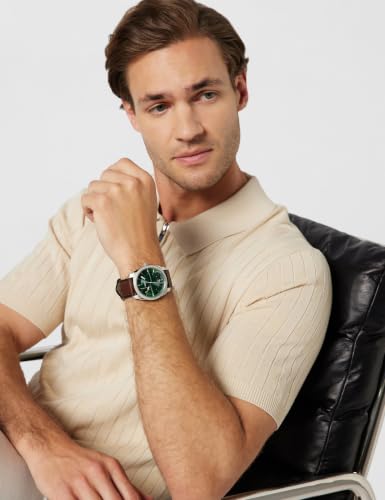 Thumbnail 5 de Fossil Blue Watch pour hommes – Montre GMT en acier inoxydable avec bracelet cuir vert froid