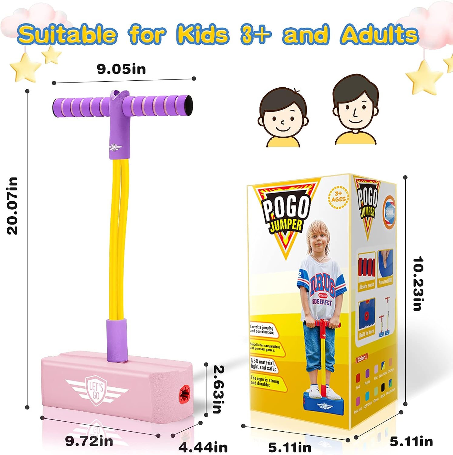Detalle de Toyzey Foam Pogo Jumper for 3–12 Year Olds – Fun, Safe Play Gift