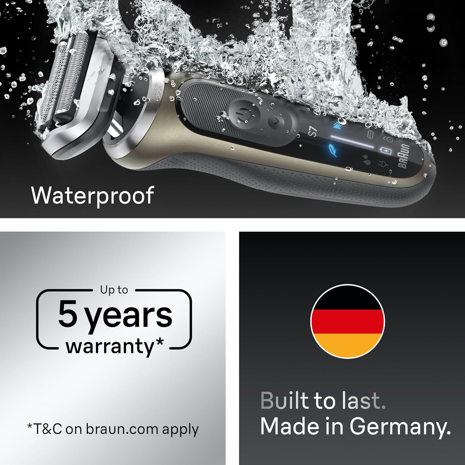 Thumbnail 5 de Braun Series 7 Electric Shaver (Wet & Dry) – Gold