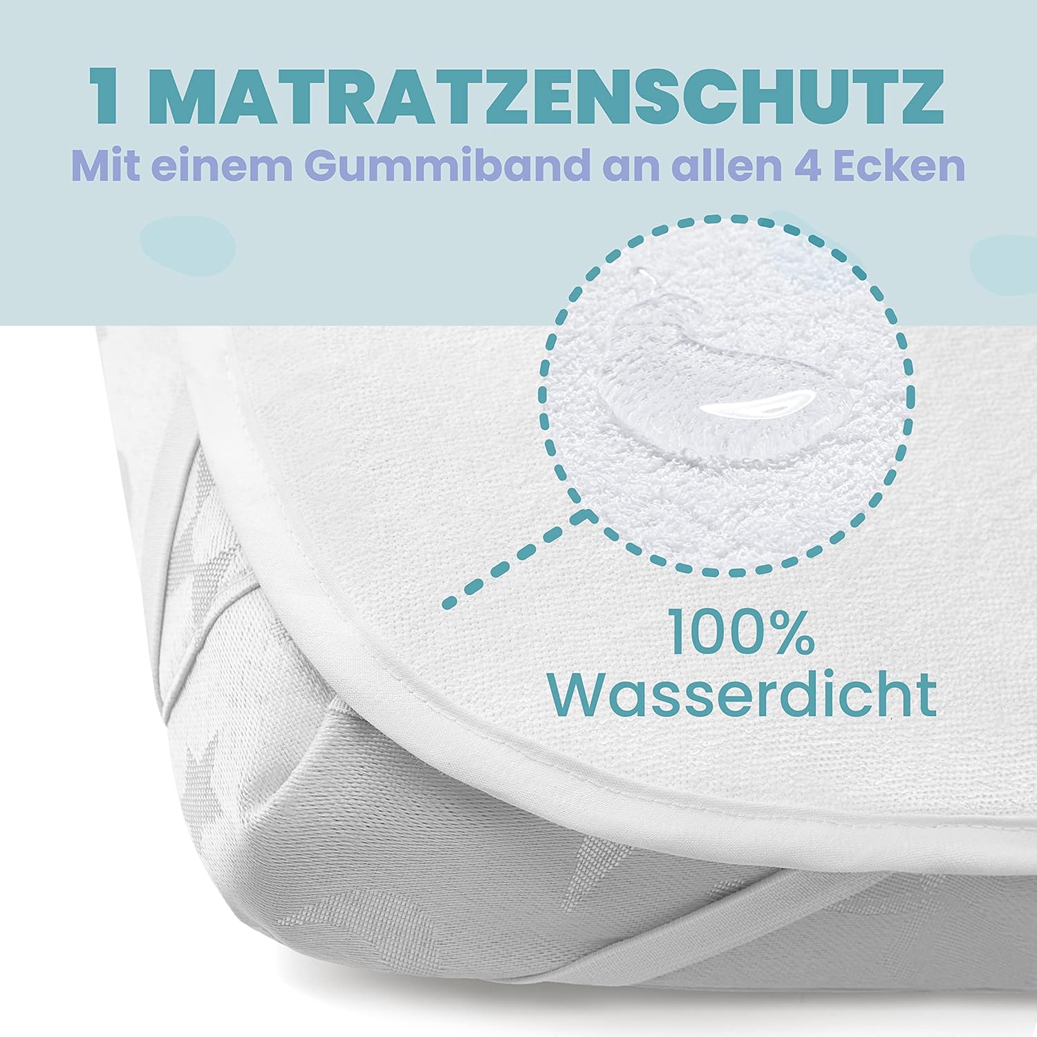 Thumbnail 3 de Sweety Fox Spannbettlaken-Set 2x Baumwolle + 1x wasserdichter Matratzenschoner (50x83 cm), grau