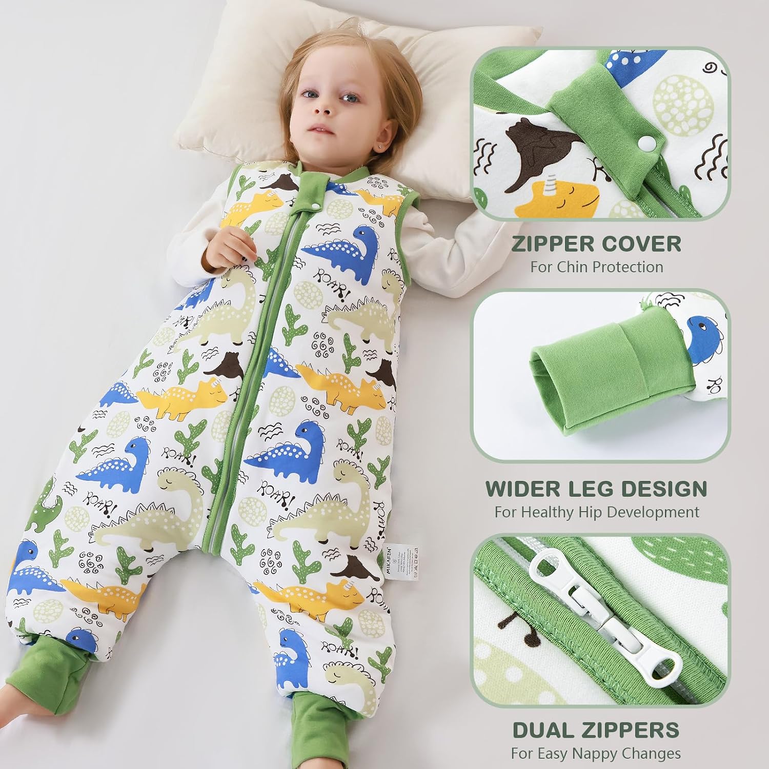 Thumbnail 4 de MIKAFEN Babyschlafsack 2,5 Tog mit Füßen 70 cm
