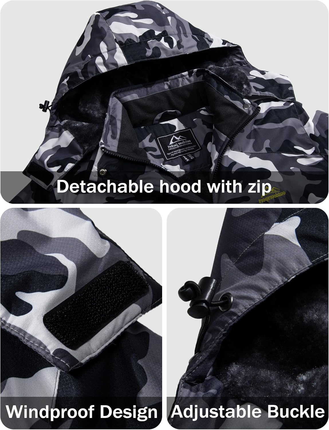 Detalle 2 de MAGCOMSEN MCS816-97 Men's Water-Resistant Fleece-Lined Winter Jacket