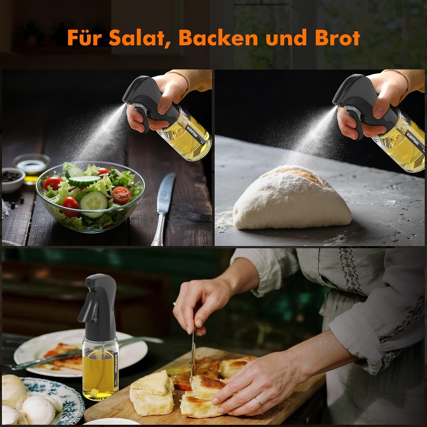 Thumbnail 6 de GRIFEMA Ölsprüher Glas 200 ml (GE2003B) – präziser 1-g-Dosierer mit gezieltem Sprühstrahl