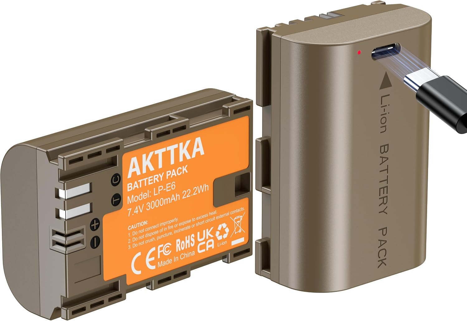 Detalle de AKTTKA Batterie LP‑E6 3000mAh pour Canon