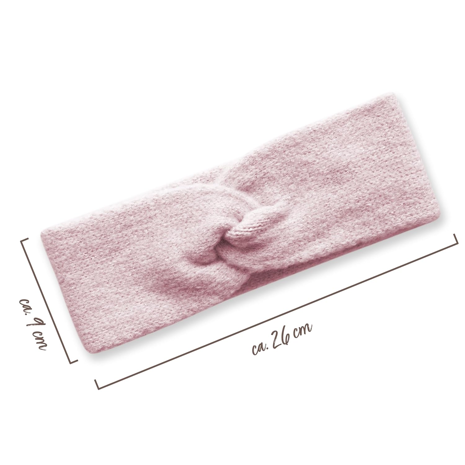 Detalle de Papierdrachen Strick-Haarband für Damen (rosa) – elastisch, bequem & handwaschbar