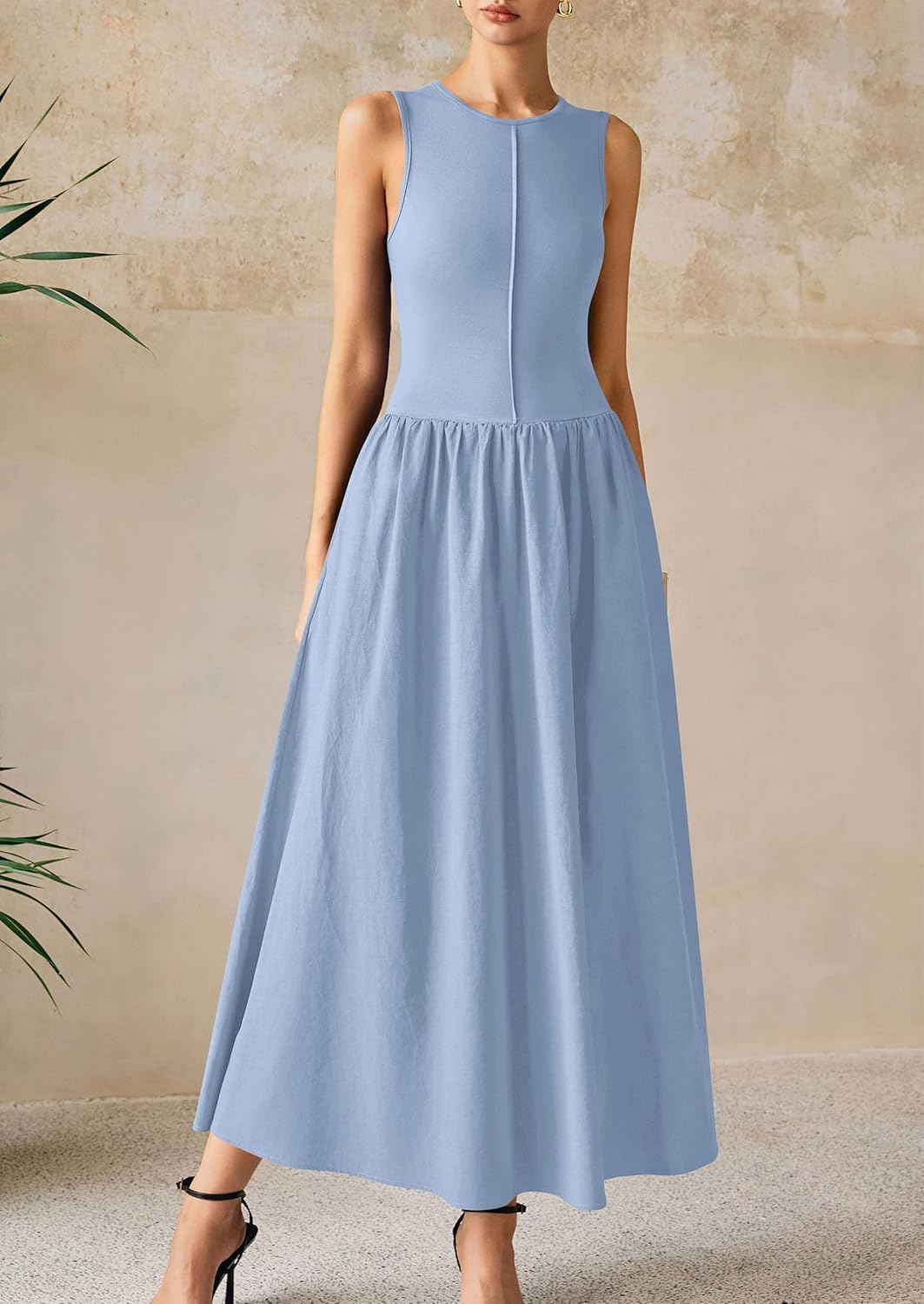 Thumbnail 6 de PRETTYGARDEN Maxi Dresses for Women 2026: Soft Patchwork Knit Beachy Comfort