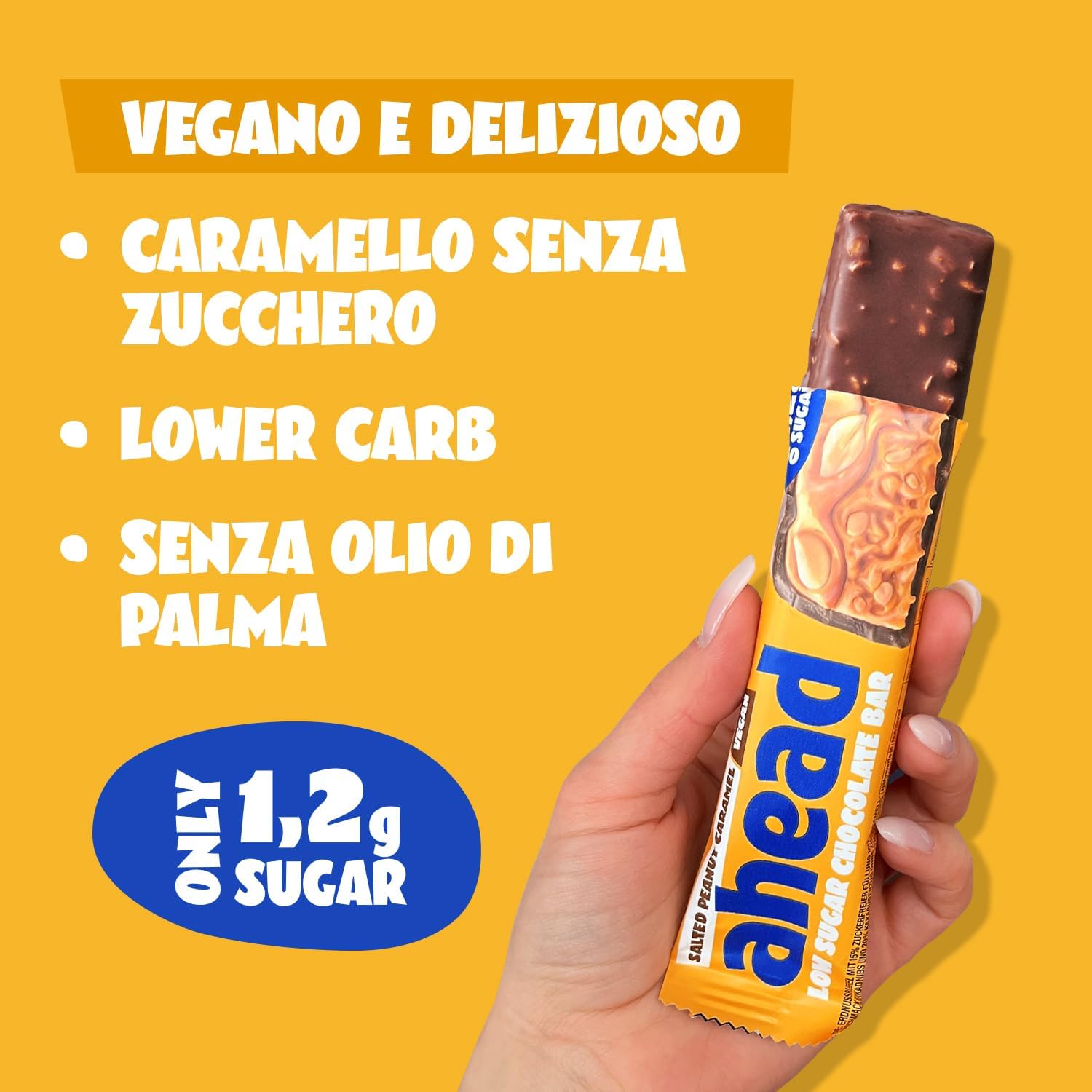 Detalle 2 de AHEAD Barrette Keto Vegane – 16 x 35 g, Salted Peanut: barretta vegana senza zuccheri con 5 g di carboidrati netti