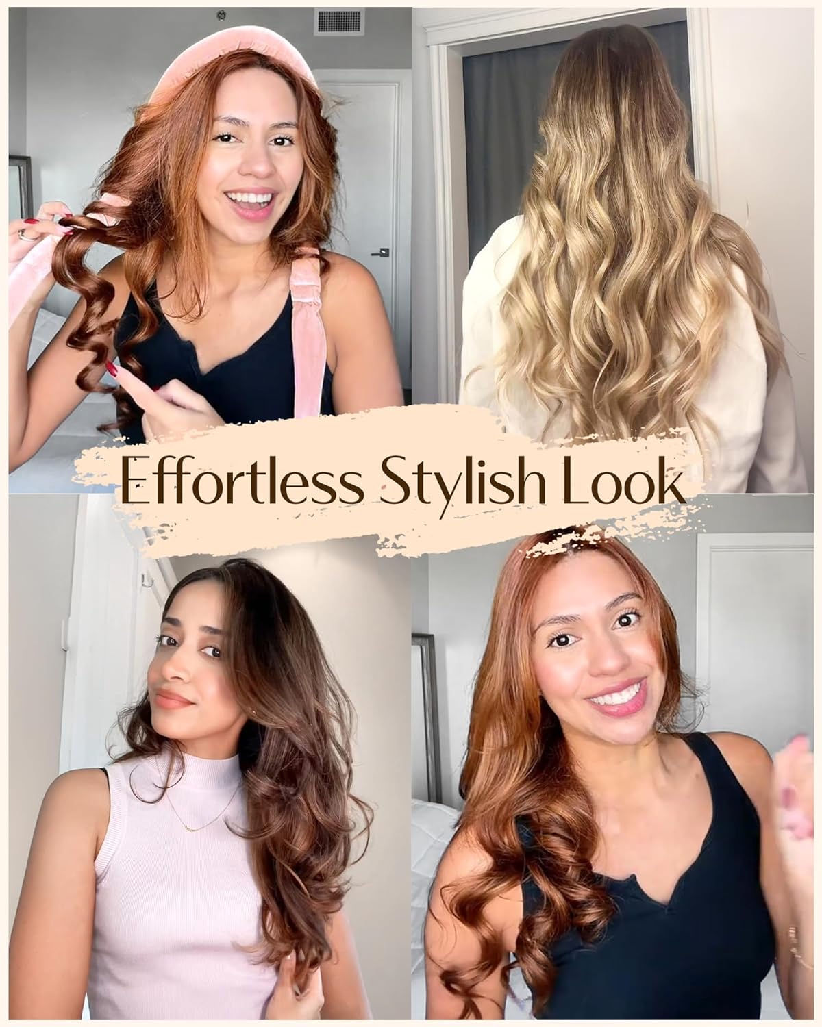 Detalle 2 de Yanibest Heatless Hair Curler: Overnight Ribbon Wrap for No-Heat Styling