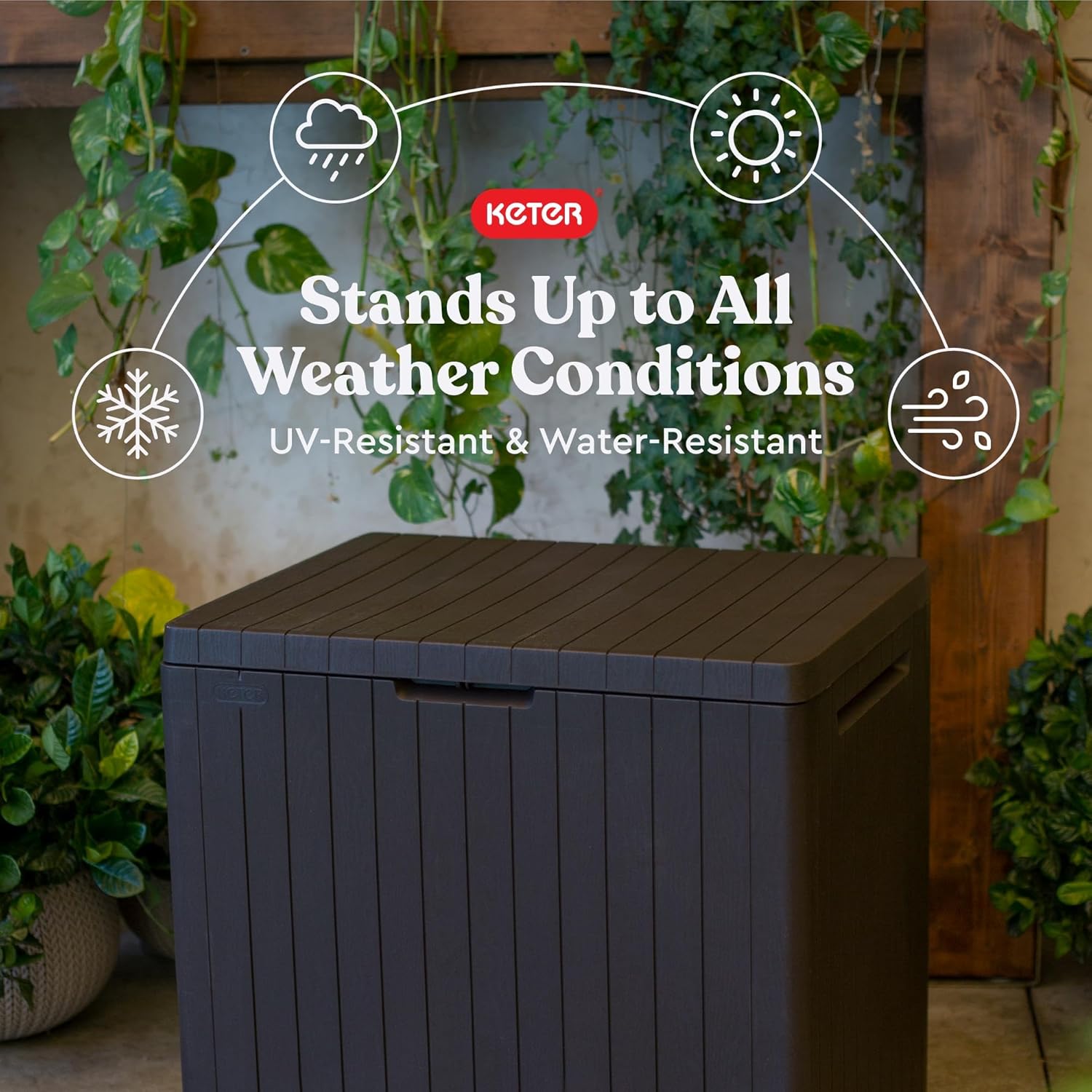 Detalle de Keter City Resin Storage Box, 30 Gallon
