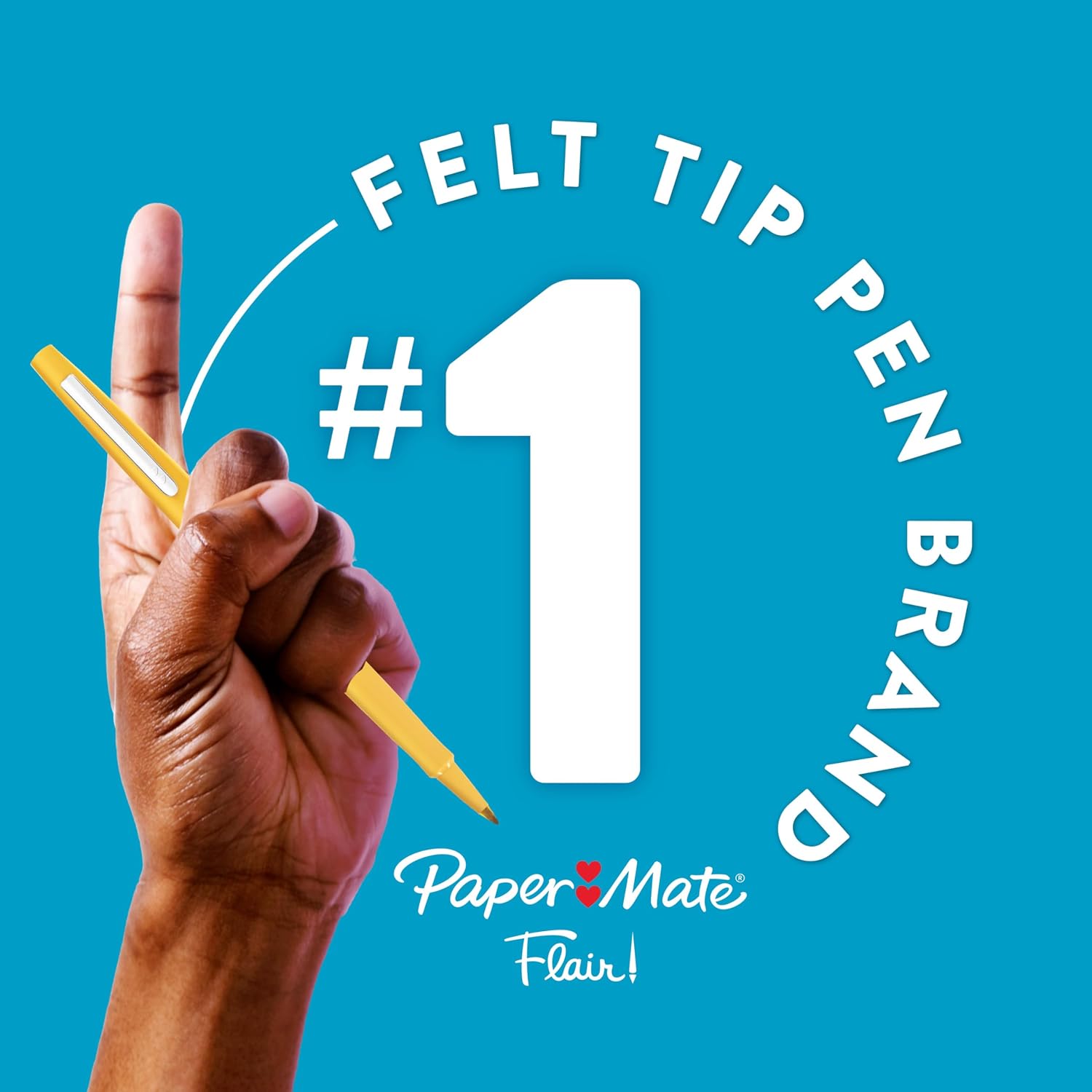 Detalle de Paper Mate Flair Felt Tip Pens, Medium Point (0.7mm), 12-Count — Assorted Colors