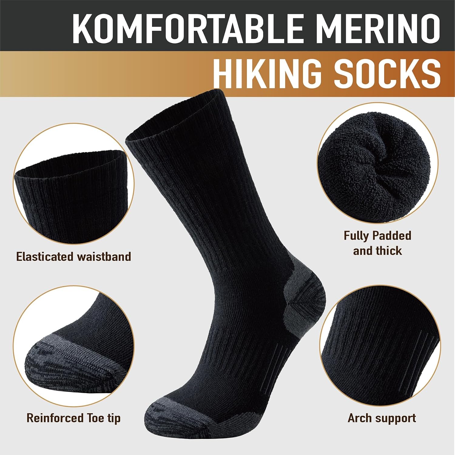 Thumbnail 1 de Merino wool hiking socks 3 pairs