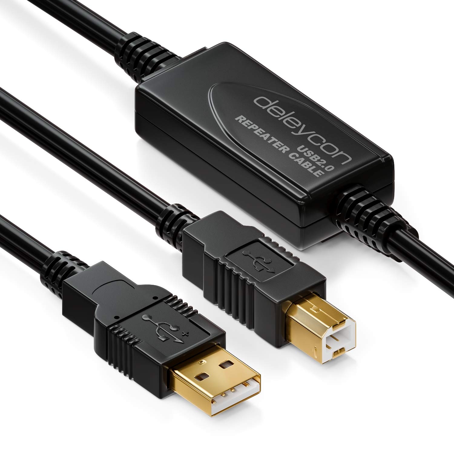 Thumbnail 2 de deleyCON 10 m Aktives USB 2.0 Kabel MK3842 – USB-Repeaterkabel für Drucker und Scanner