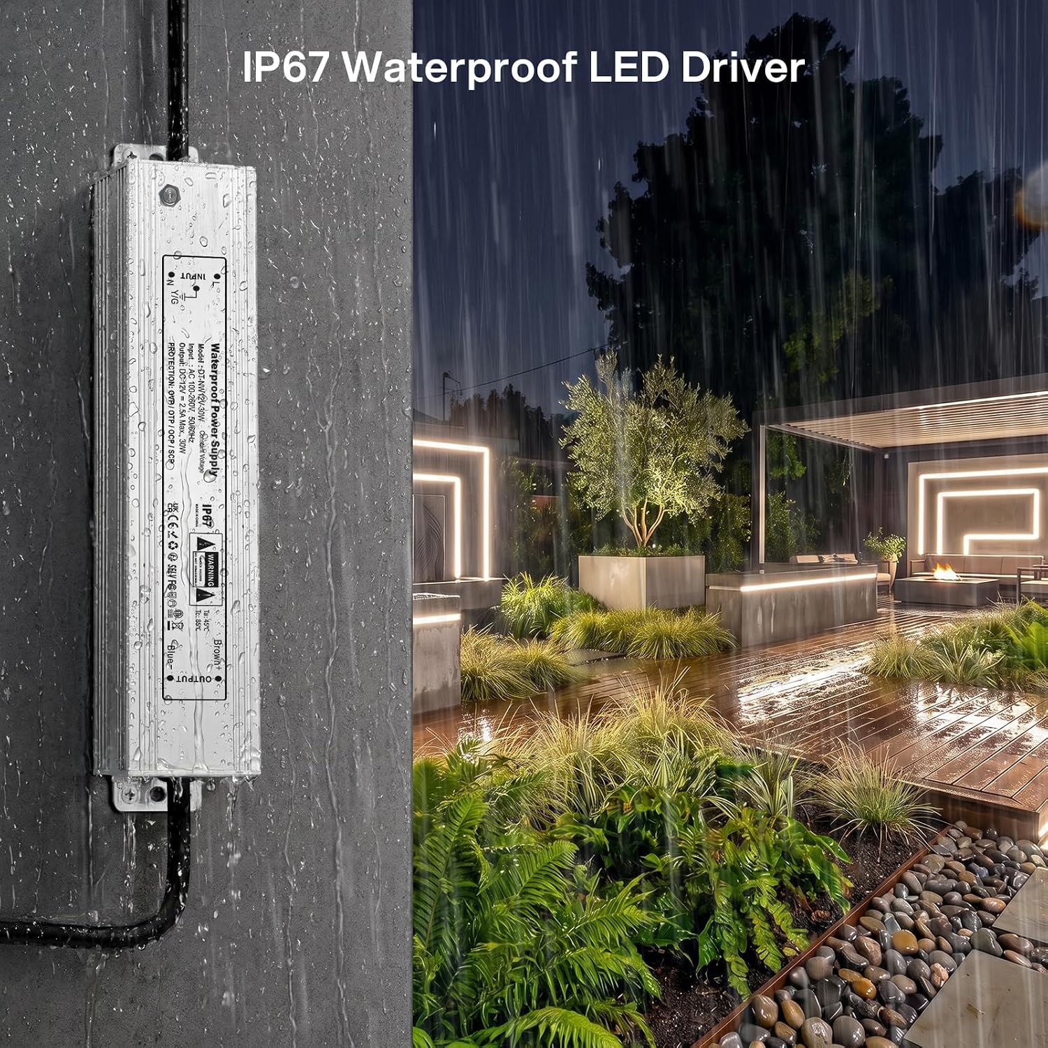 Thumbnail 2 de REYLAX 12V LED Driver Lighting Outdoor Transformer 30W IP67 — Reliable Low Voltage Power Supply for Garden and Shed Lights