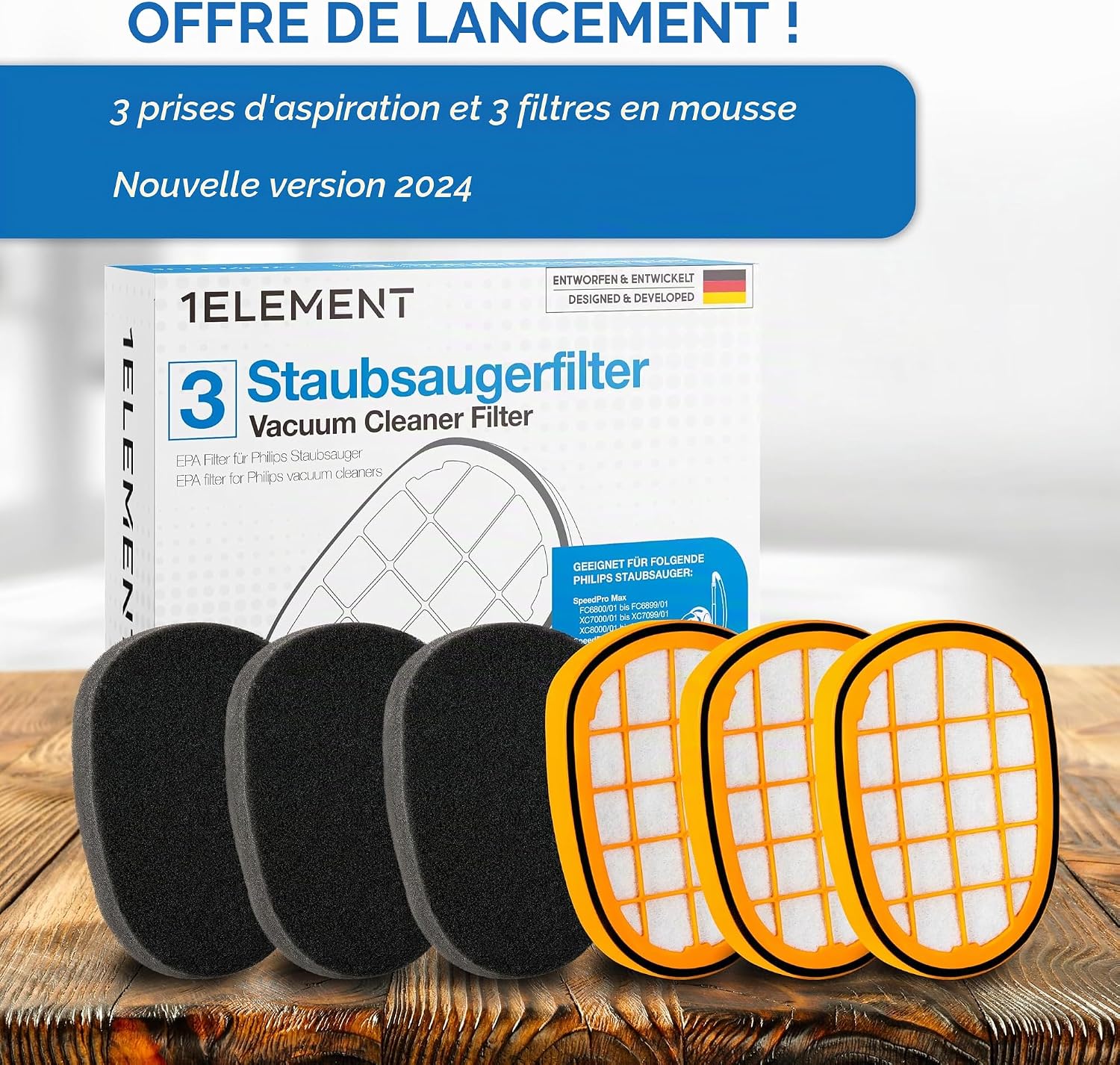 Thumbnail 6 de Philips SpeedPro Max schuimfilters, set van 3, herbruikbaar voor series 7000 en 8000